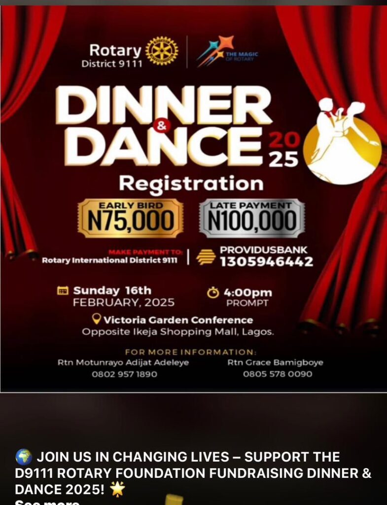2025 Rotary Foundation Dinner and Dance Takes Center Stage in Lagos