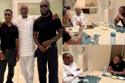 Davido Missing As Femi Otedola Hosts Wizkid And Burna Boy At Lagos Home [Photos]