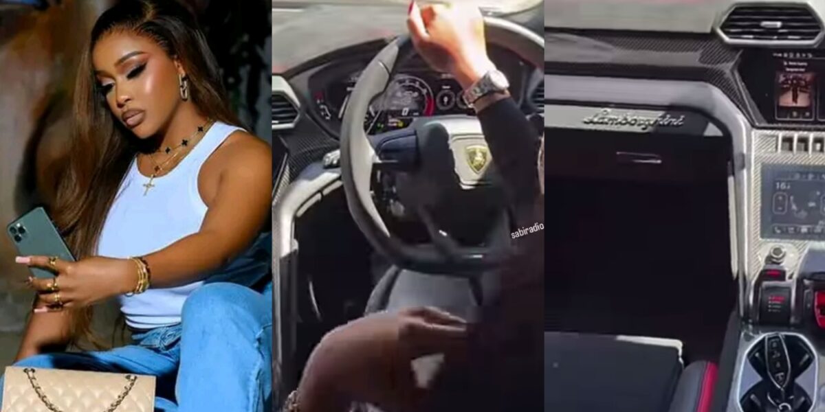 Reactions As Uche Montana Flaunts Her Lamborghini [Video]