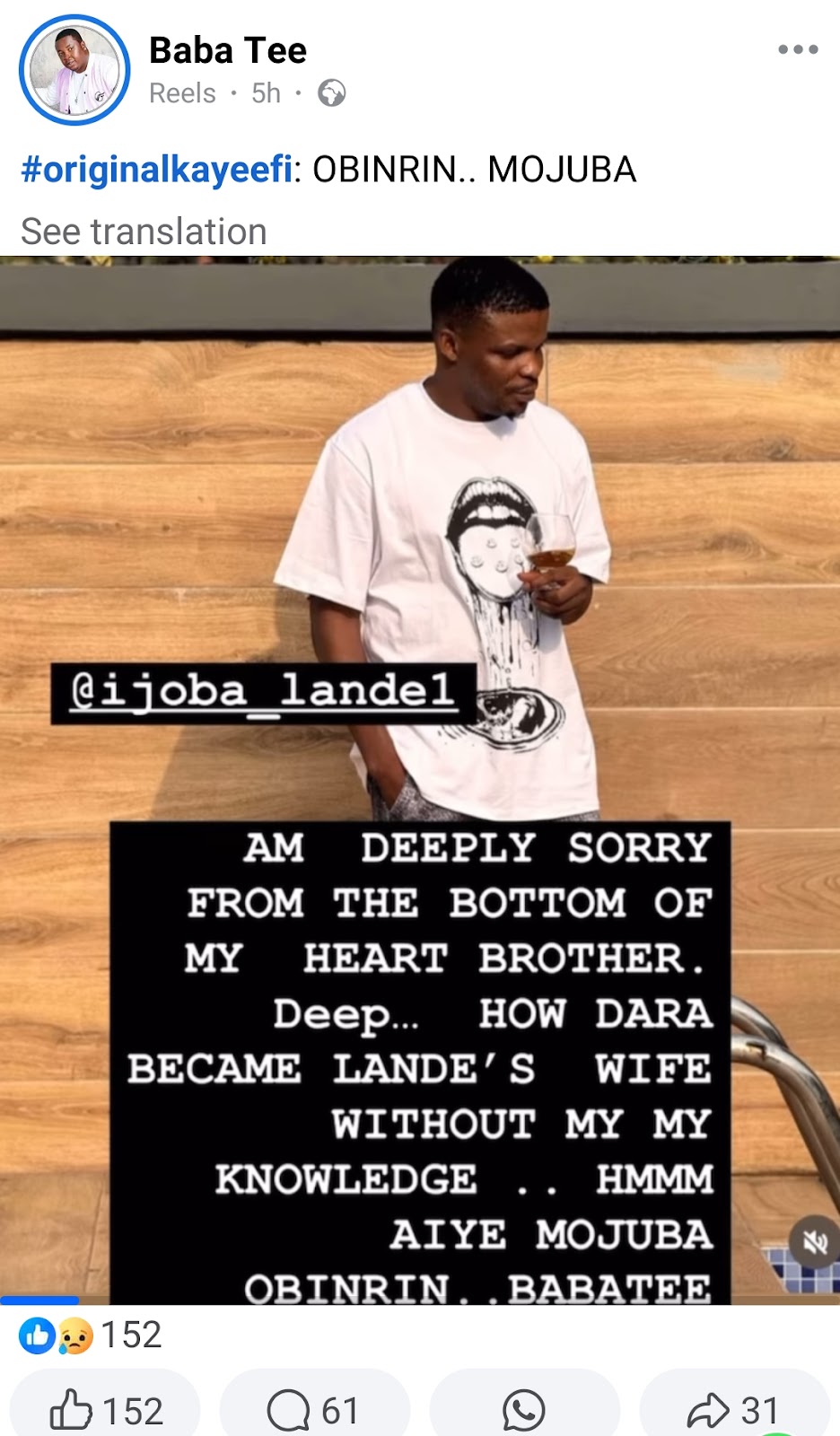 "It Was Just For One Minute" – Baba Tee Admits Having Sεx With Ijoba Lande’s Wife