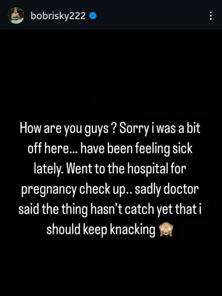 Bobrisky Reveals What Doctor Told Him After Going For Pregnancy Checkup