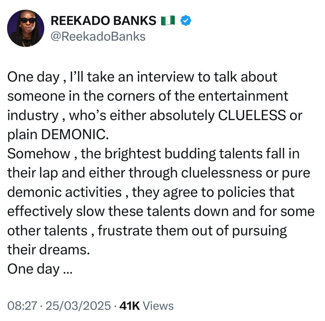 Reekado Banks Threatens To Expose Someone In Entertainment Industry Who Is Demonic