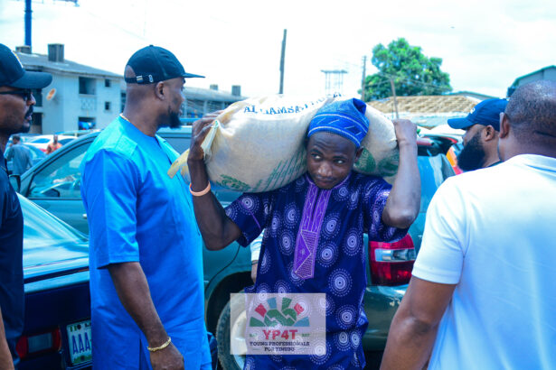 YP4T Distributes Over 2,000 Bags of Rice to Support Muslims and Widows During Eid Celebrations in Lagos Police Barracks