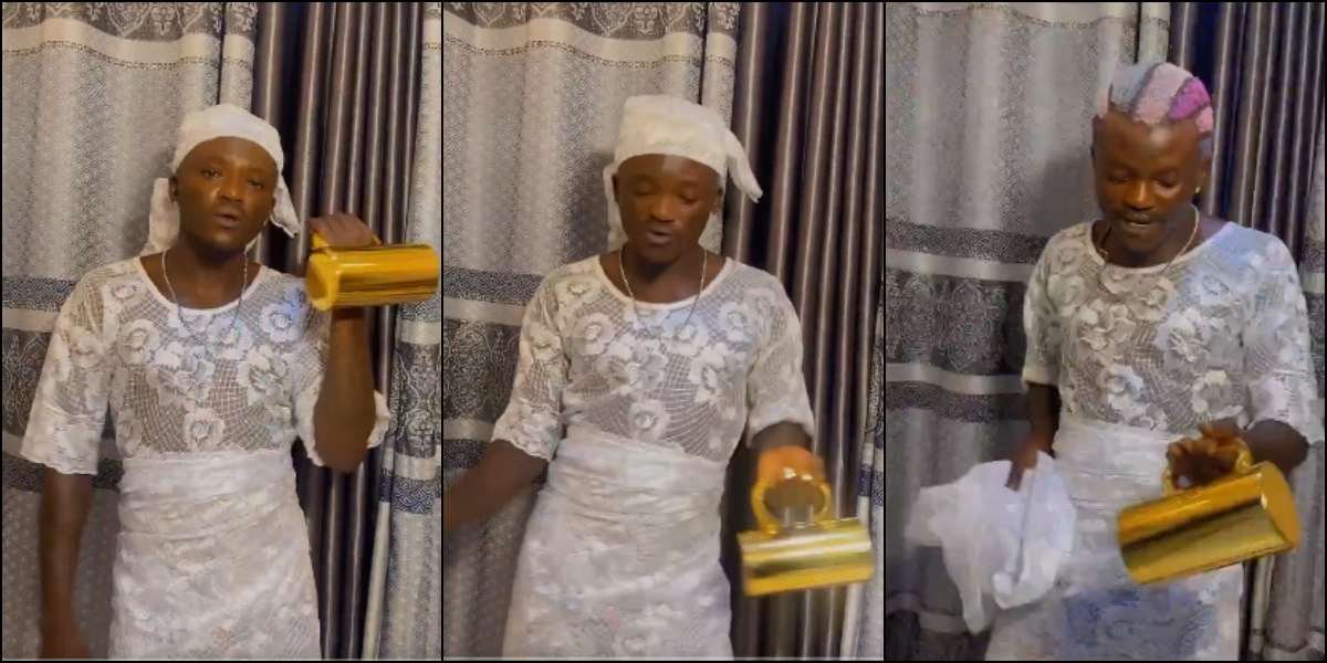 Reactions As Portable Rocks Blouse And Wrapper In New Video