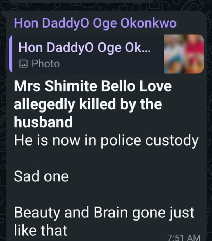 Delta Governor’s Aide, Shimitte Winifred Bello Dies Over Alleged Domestic Violence