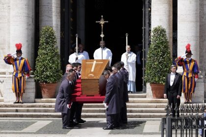 Pope Francis’ Coffin Moved Back To Basilica After Funeral Mass [Photos]