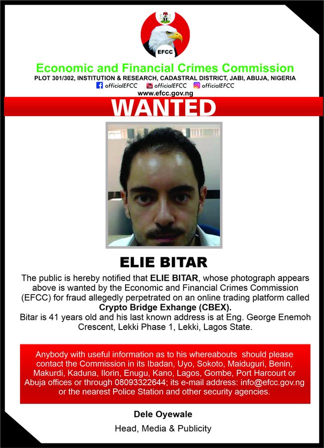 EFCC Declares Foreigner, Elie Bitar Wanted Over Alleged Involvement In CBEX Fraud 2 EFCC Declares Foreigner, Elie Bitar Wanted Over Alleged Involvement In CBEX Fraud