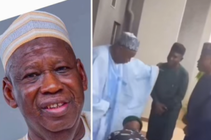 Ganduje’s Aide Justifies Police Officer Filmed Tying APC Chairman’s Shoelace [Video]
