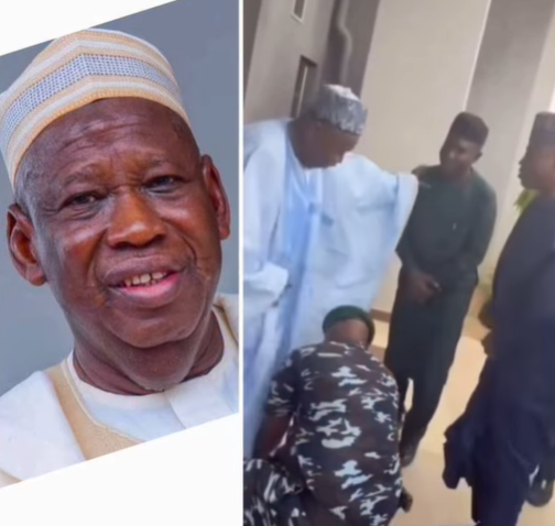 Ganduje’s Aide Justifies Police Officer Filmed Tying APC Chairman’s Shoelace [Video]