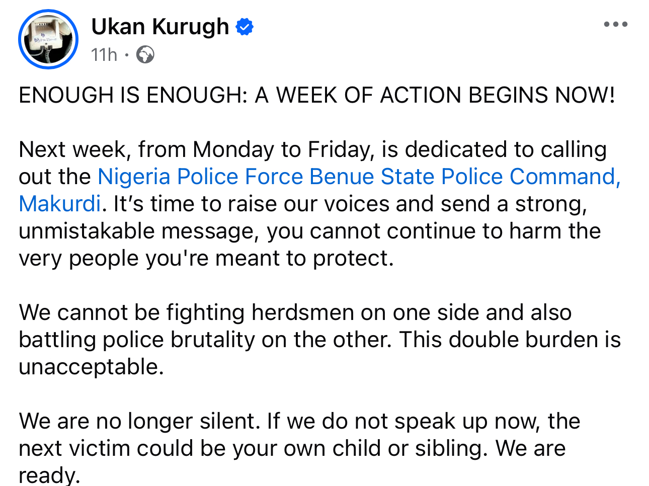 Police Officers Accused Of Killing Final-Year Student, Emmanuella Ahenjir In Benue