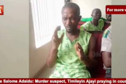 Timilehin Ajayi, Suspected Killer Of NYSC Member, Seen Praying In Court [Video]