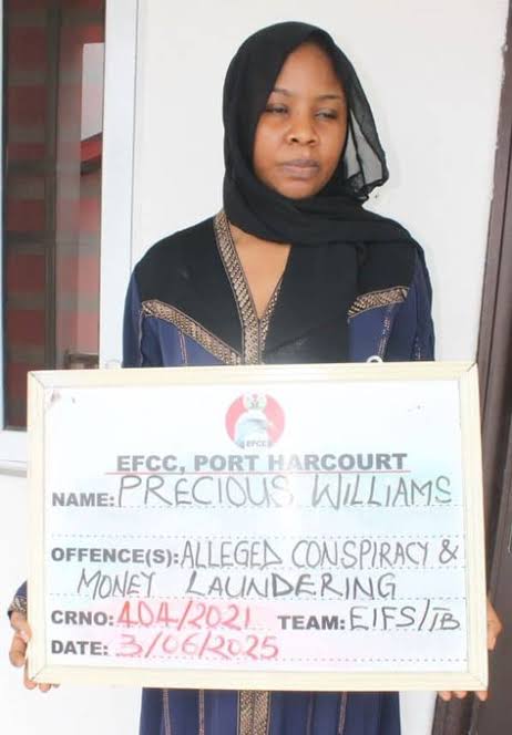EFCC Arraigns Ponzi Scheme Director, Precious Williams Over Alleged N13.8 Billion Fraud