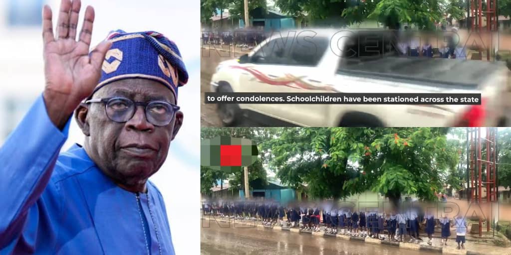 Benue School Children Line Up Under Heavy Rain To Welcome President Tinubu [Video]