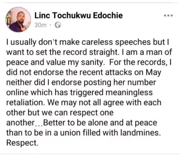 Linc Edochie Ends His Relationship With Yinka Over Her Constant Attacks On May Edochie