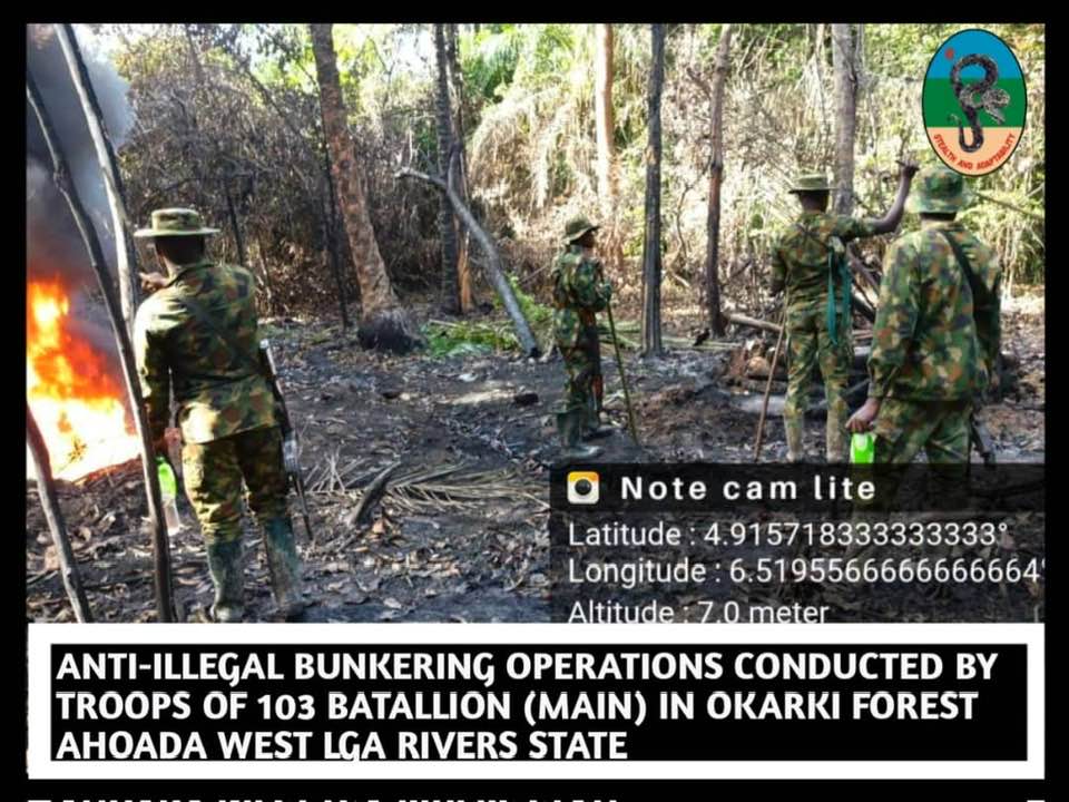 Troops Crack Down on Oil Thieves in Niger Delta, Arrest 46 and Destroy 23 Illegal Refineries 2