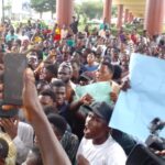 Students Protest Against Renaming Of Ibadan Polytechnic After Omololu Olunloyo