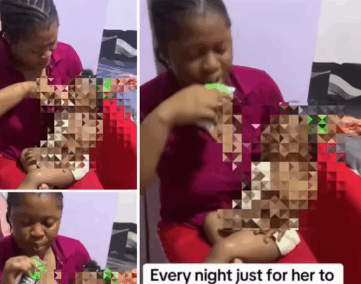 Nigerian Police Reacts To Viral Video Of Woman Giving Child Alcohol To Help Her Sleep