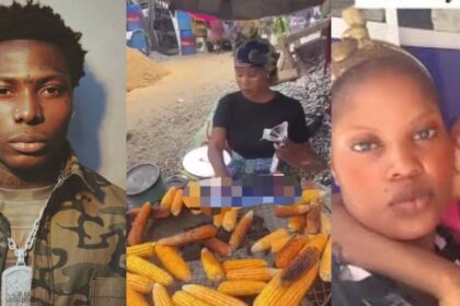 Asake’s Baby Mama Khadijat Seen Selling Roasted Corn By Roadside [Video]