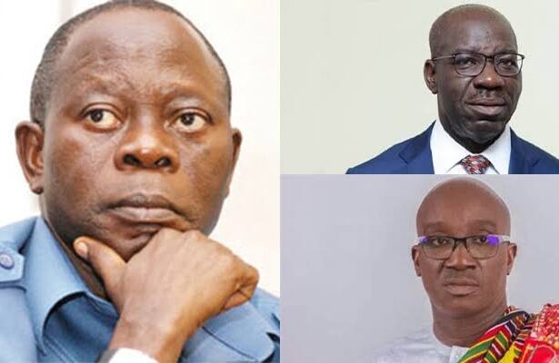 "Probe Obaseki Now, He Must Come Out Of Hiding For Questioning" - Oshiomhole Tells Okpebholo: