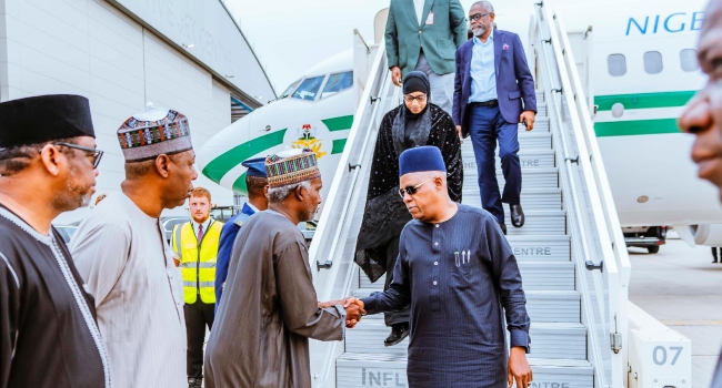 Shettima, Gbajabiamila Arrive In London To Receive Buhari’s Corpse For Burial
