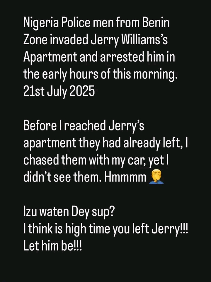 Actor Jerry Williams Reportedly Arrested By Police In Edo 3 Actor Jerry Williams Reportedly Arrested By Police In Edo