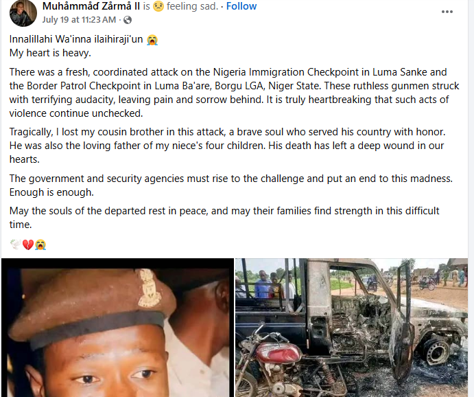 Suspected ISWAP Terrorists Kill Immigration Officer, Burn Checkpoints In Niger State