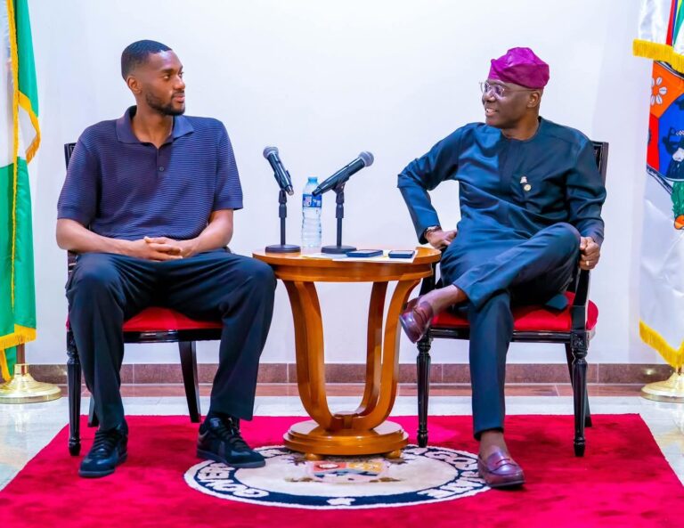Chelsea Defender Tosin Adarabioyo Visits Lagos Governor Sanwo-Olu [Photos]