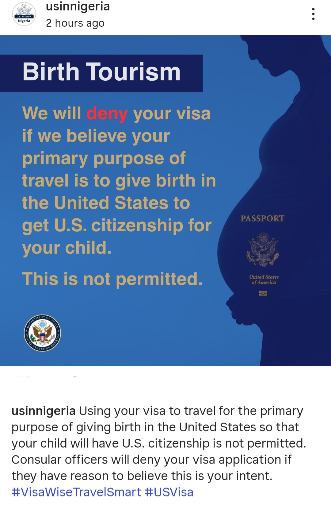 US To Deny Visas To Pregnant Women Seeking To Give Birth For Citizenship Purposes