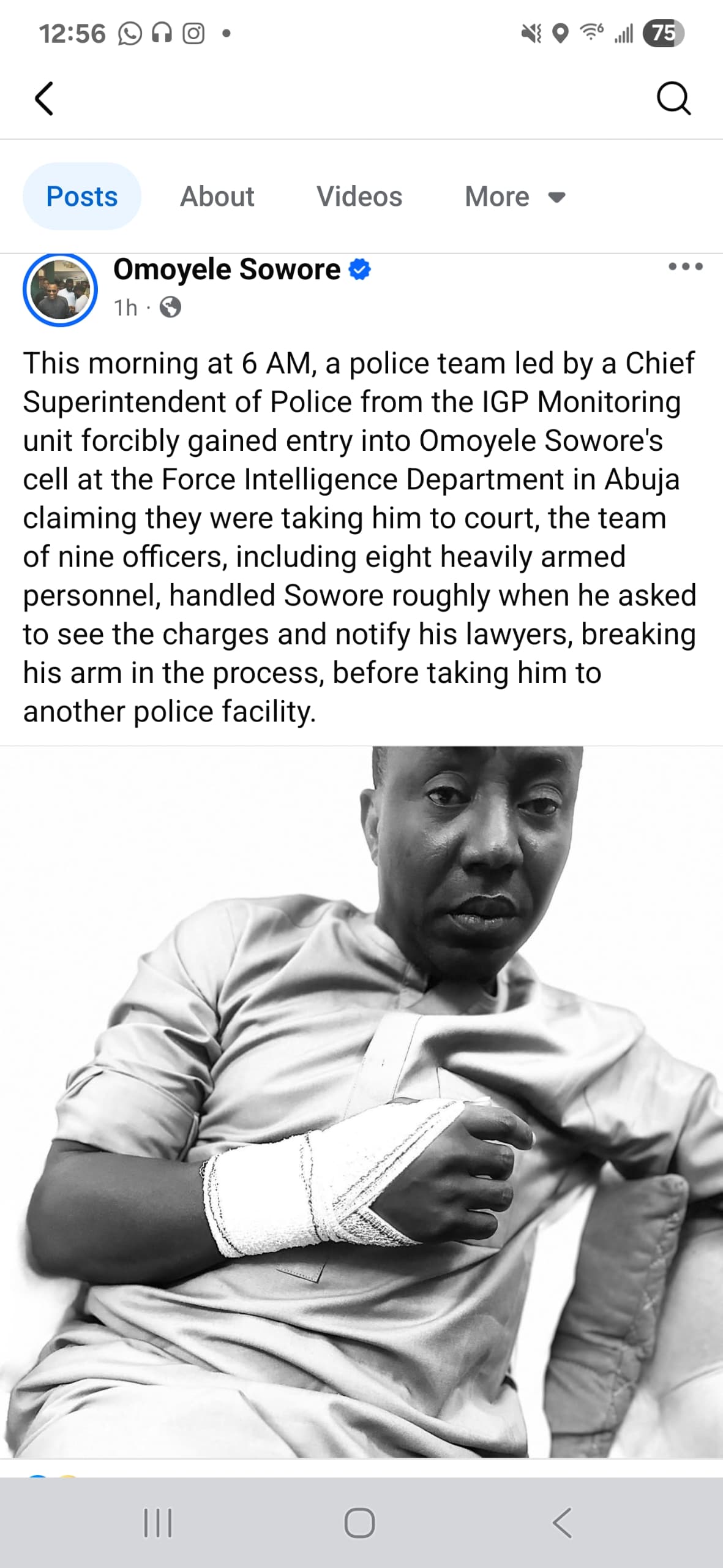 Police Allegedly Break Sowore’s Arm In Abuja Custody, Deny Access To Lawyer