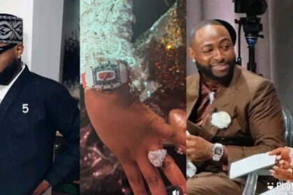 Davido Surprises Chioma With Expensive Watch, Honours Late Son Ifeanyi At Their White Wedding [Video]
