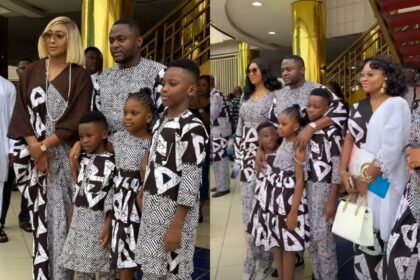 Ubi Franklin’s Exes Lilian Esoro And Sandra Iheuwa Reunite To Support Him At Sister’s Burial