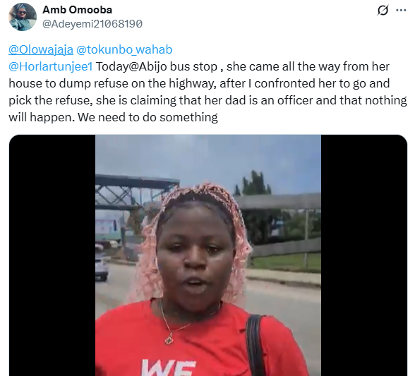 Lagos Government Launches Search For Woman Filmed Dumping Refuse On Road [Video]