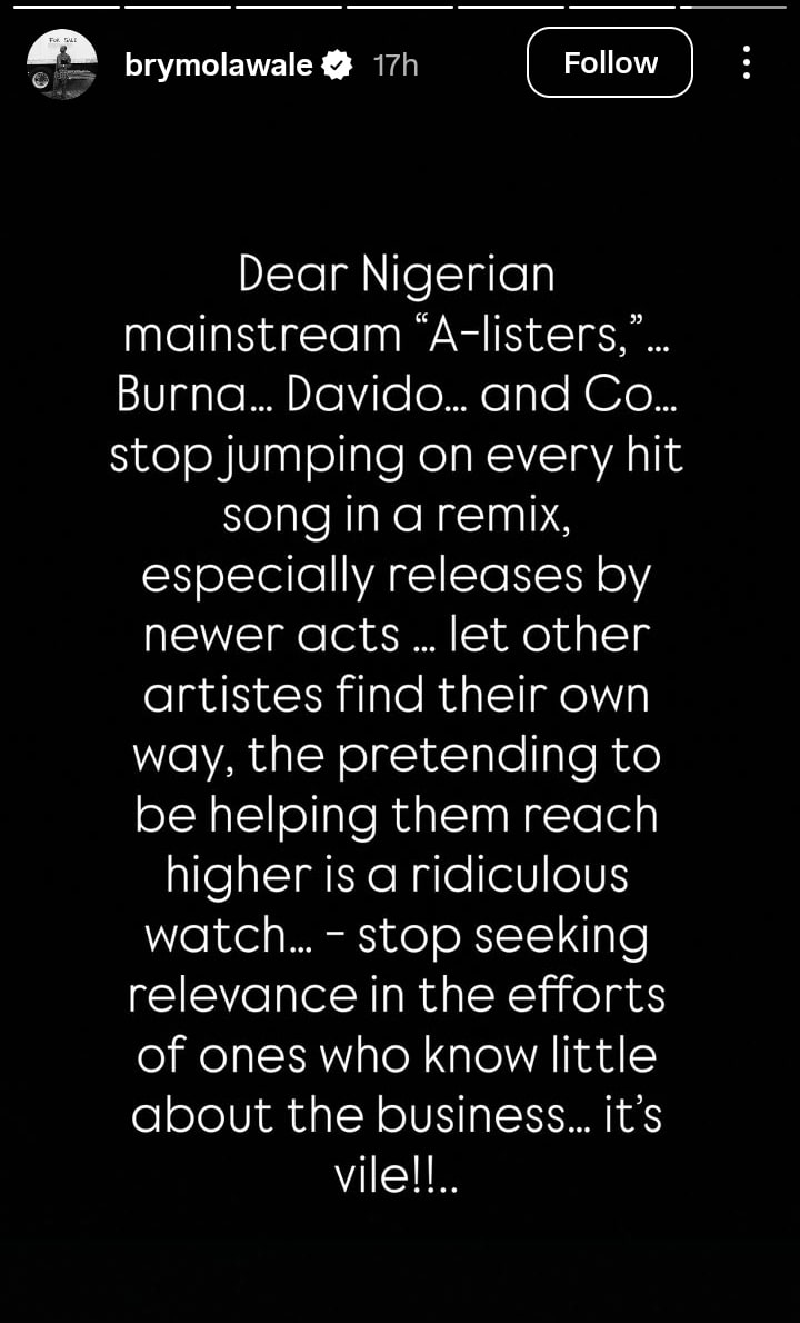 Brymo Slams Burna Boy, Davido, Others For Exploiting Upcoming Artistes 2 Brymo Slams Burna Boy, Davido, Others For Exploiting Upcoming Artistes