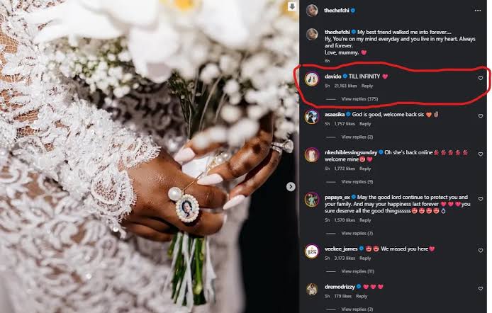 Davido Reacts As Chioma Returns To Instagram With Tributes To Late Son ‎Ifeanyi