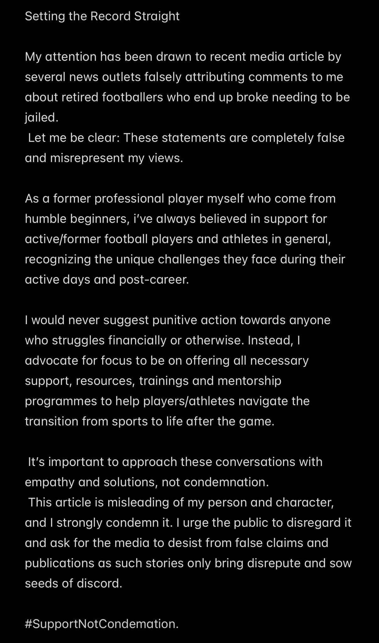 Ex-Super Eagle Star, Brown Ideye Denies Saying 'Broke Retired Footballers Should Be Jailed' 4 Ex-Super Eagle Star, Brown Ideye Denies Saying 'Broke Retired Footballers Should Be Jailed'