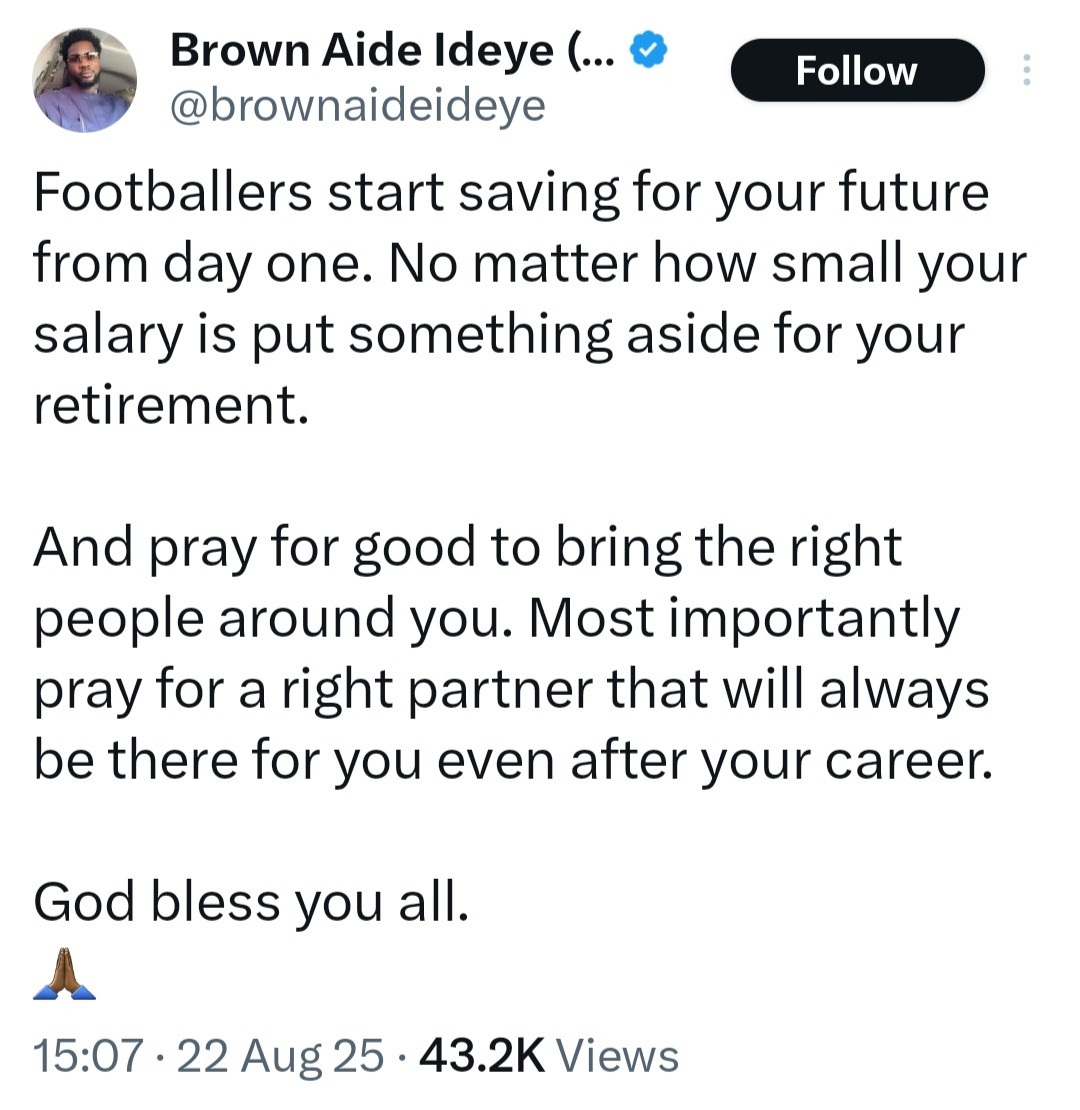Ex-Super Eagle Star, Brown Ideye Denies Saying 'Broke Retired Footballers Should Be Jailed' 2 Ex-Super Eagle Star, Brown Ideye Denies Saying 'Broke Retired Footballers Should Be Jailed'