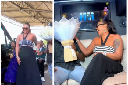 Ehi Ogbebor Welcomes Her US-Based Lover, Kenny On His Visit To Nigeria [Video]