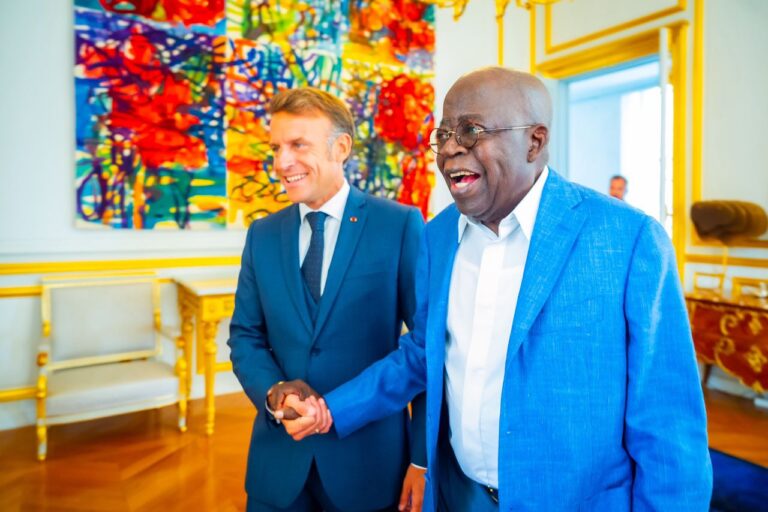 Bola Tinubu Meets With Emmanuel Macron In Paris [Photos]