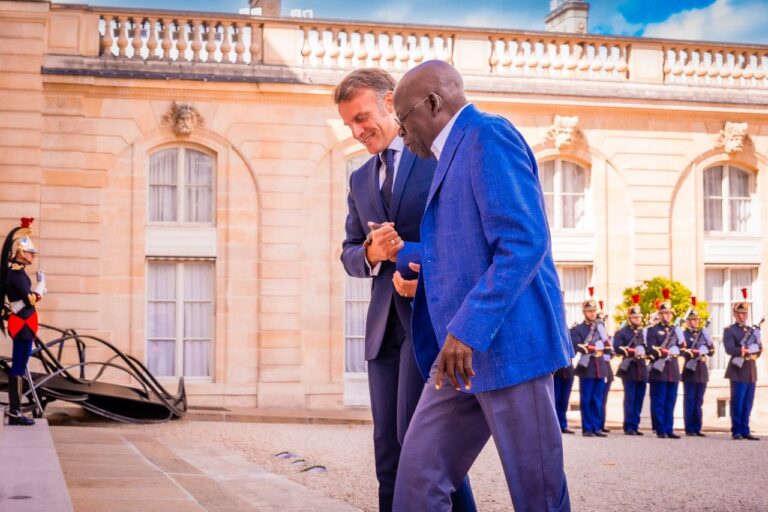 Bola Tinubu Meets With Emmanuel Macron In Paris [Photos]