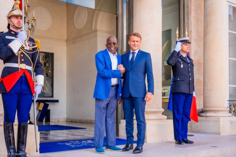 Bola Tinubu Meets With Emmanuel Macron In Paris [Photos]