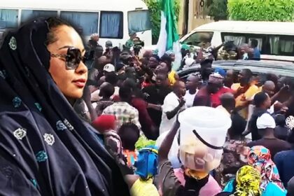 Supporters Join Natasha Akpoti In March To Celebrate Reopening Of Her Office