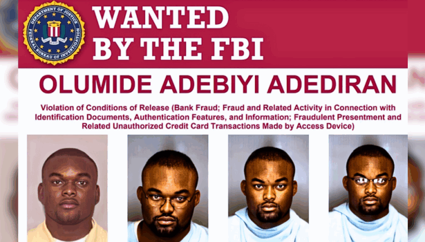 FBI Offers $10,000 Reward For Nigerian Man Wanted Over Alleged Bank Fraud