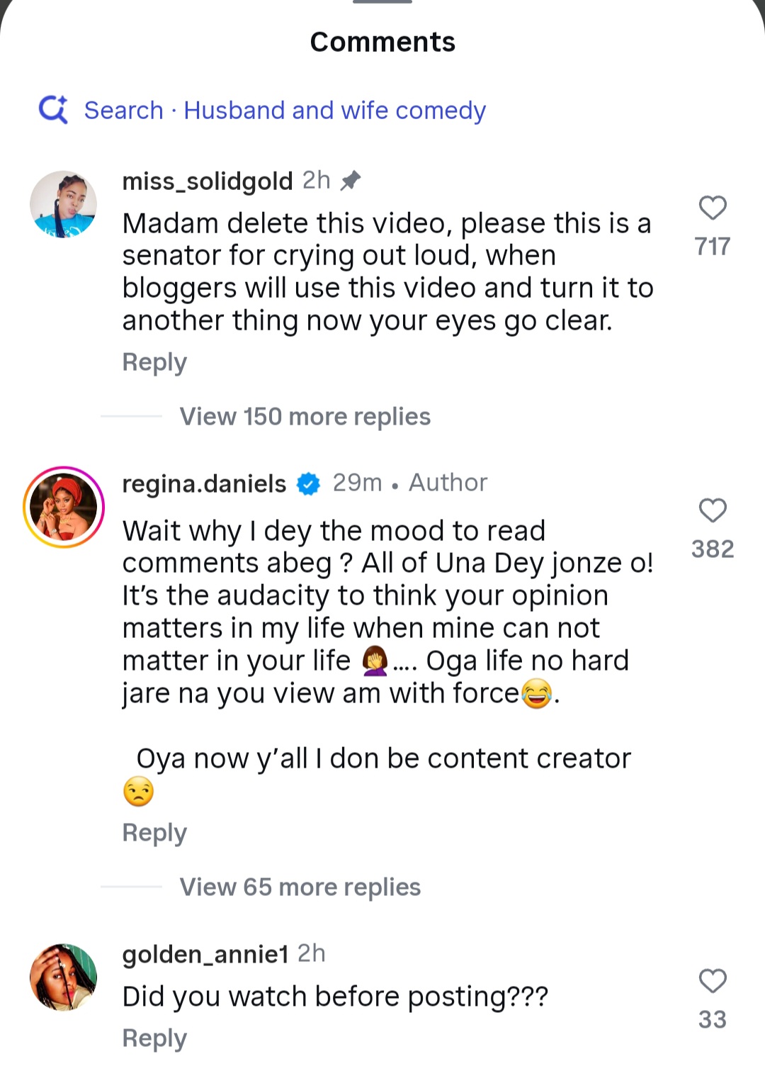 Outrage As Regina Daniels Shares Video Of Husband Ned Nwoko Urinating