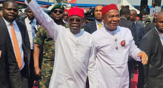 President Tinubu Arrives In Imo To Commission Governor Uzorinma’s Projects