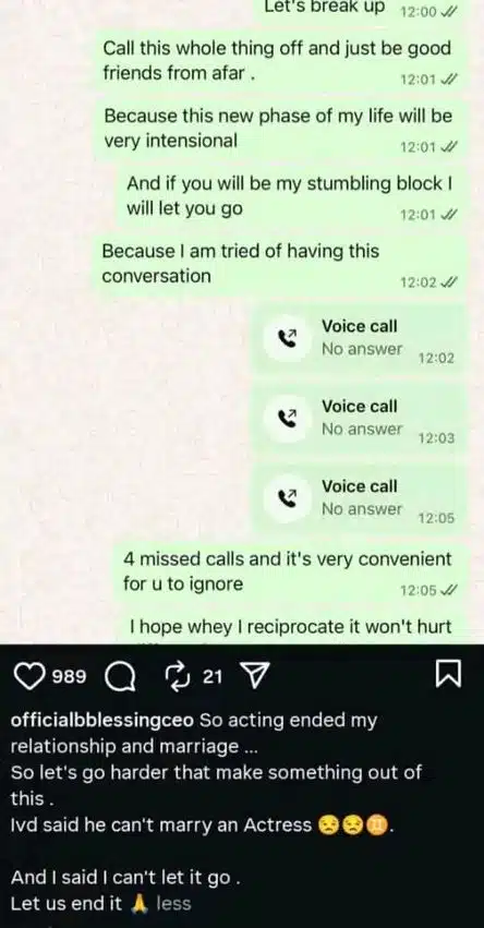 Blessing CEO Calls Off Engagement With IVD, Says Their Relationship Was 'Content Creation' 2 Blessing CEO Calls Off Engagement With IVD, Says Their Relationship Was 'Content Creation'