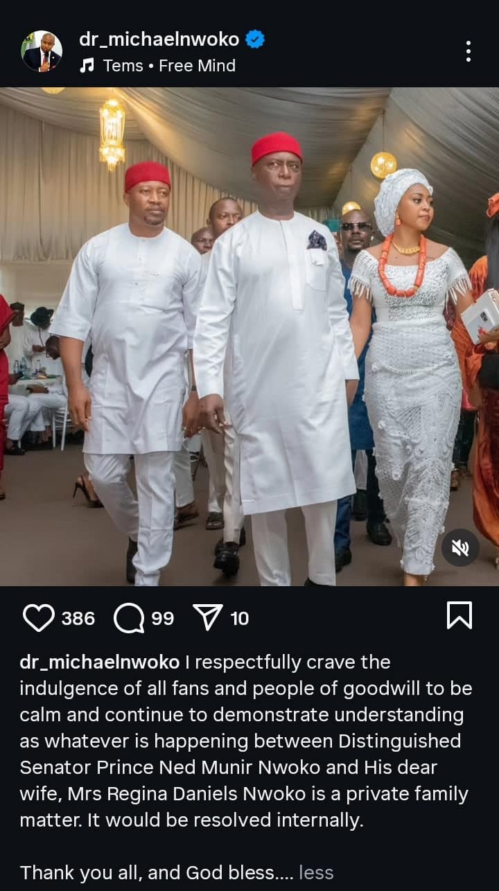 Ned Nwoko’s Marriage Crisis With Regina Daniels Will Be Resolved Internally - Family