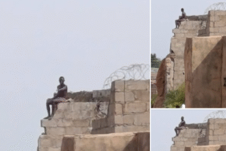 Young Man Climbs Building In Katsina To Protest After In-Laws Took His Wife Away [Video]