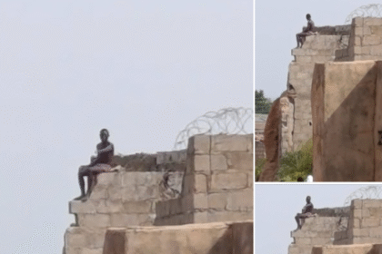 Young Man Climbs Building In Katsina To Protest After In-Laws Took His Wife Away [Video]