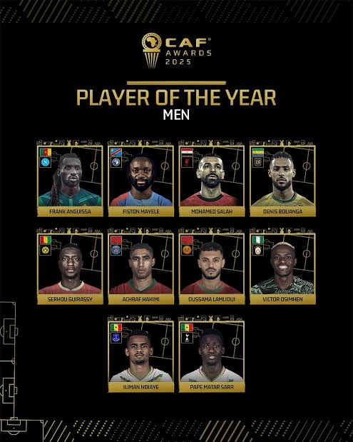 Osimhen, Salah, Hakimi Lead Race For CAF Player Of The Year Award