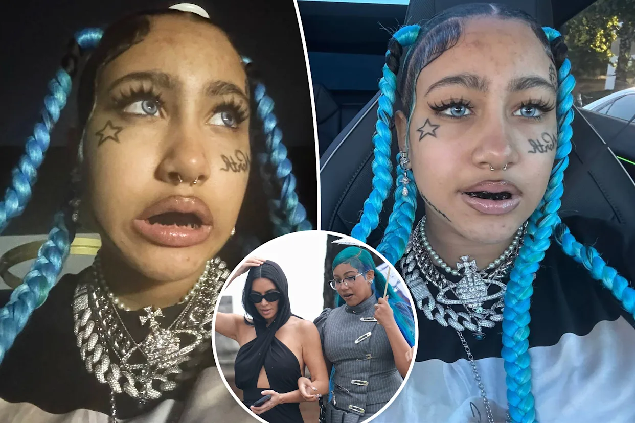 12-Year-Old North West Show Off Her Face Tattoo, Grill, And Septum Ring  [Photos] | Kanyi Daily News